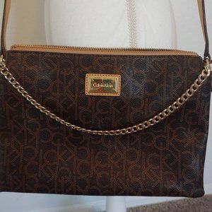 Calvin Klein Handbag Zipper Faux Leather Crossbody